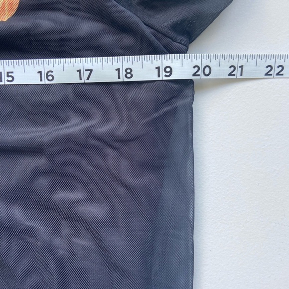 NWT DESIGUAL Floral Tunic Top Black Mesh Sz L Tall US Embellished Boho Artsy - Picture 11 of 13